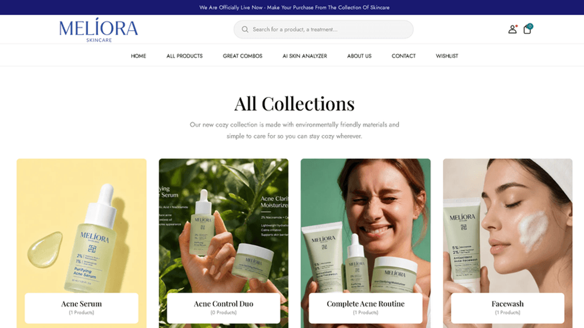 Meliora Skincare – High-Conversion D2C Beauty & Routine Storefront